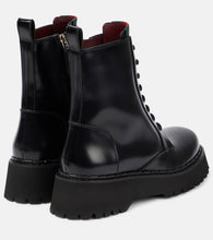 Gucci Polished leather combat boots