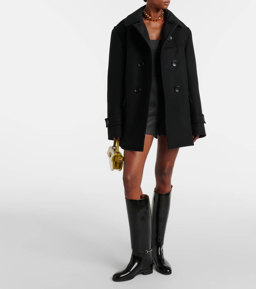 Gucci Polished leather knee-high boots