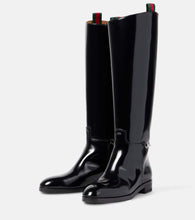 Gucci Polished leather knee-high boots