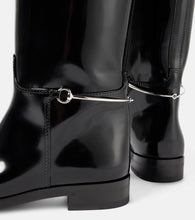 Gucci Polished leather knee-high boots