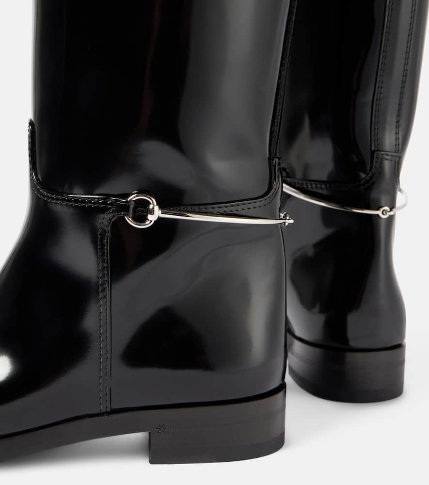 Gucci Polished leather knee-high boots