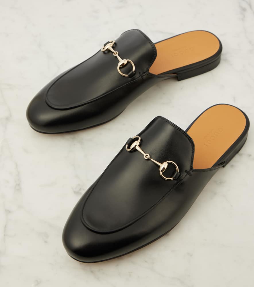 Gucci Princetown Horsebit GG leather mules