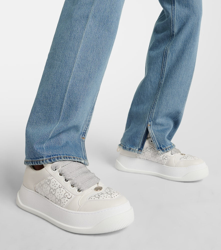Gucci Screener GG embellished leather sneakers