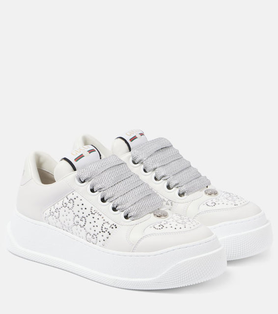 Gucci Screener GG embellished leather sneakers