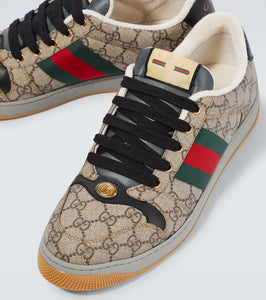 Gucci Screener leather-trimmed GG sneakers