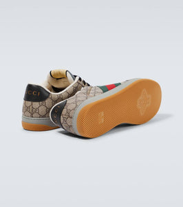 Gucci Screener leather-trimmed GG sneakers