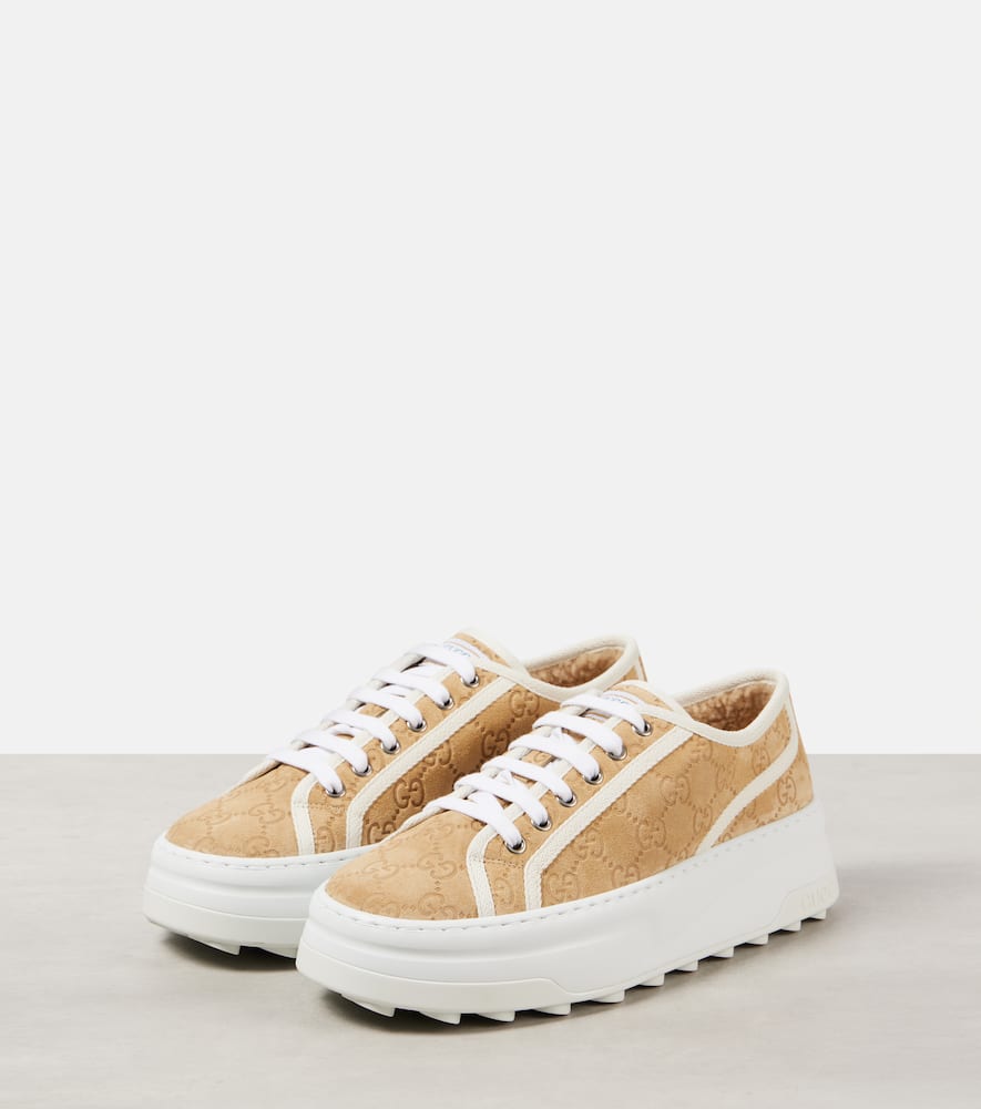 Gucci Tennis Trek GG suede platform sneakers