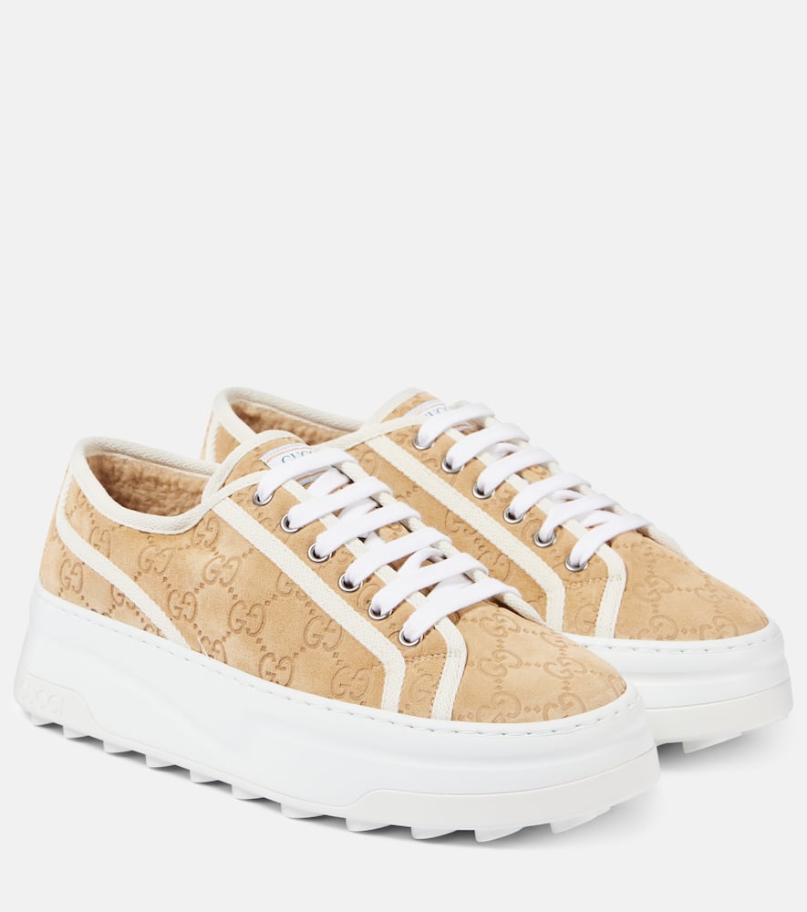 Gucci Tennis Trek GG suede platform sneakers