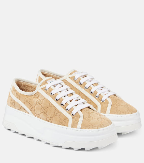 Gucci Tennis Trek GG suede platform sneakers