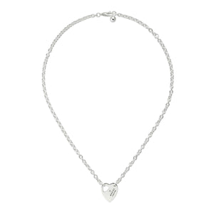 Gucci Trademark Chain Heart Sterling Silver Pendant Necklace