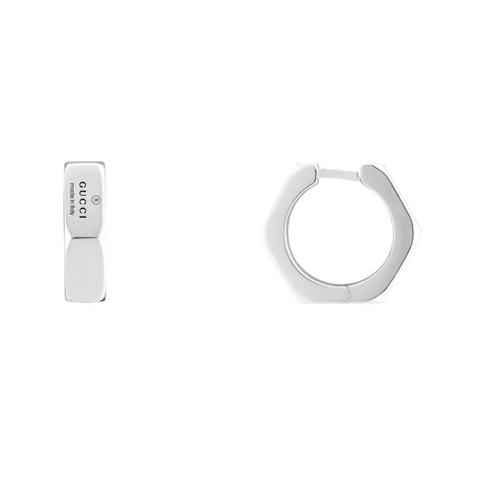 Gucci Trademark Sterling Silver Hoop Earrings