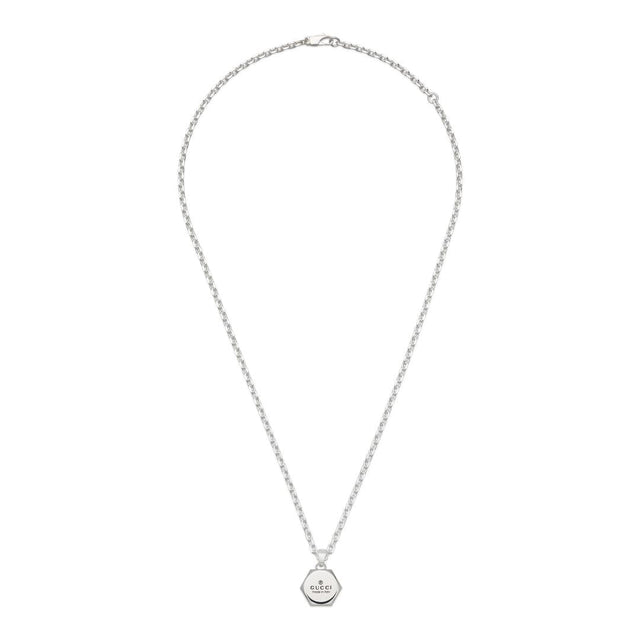 Gucci Trademark Sterling Silver Pendant Necklace