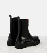 Gucci Web Stripe leather Chelsea boots