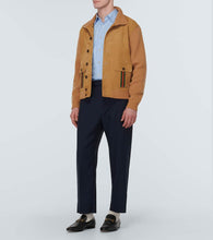 Gucci Web Stripe suede bomber jacket