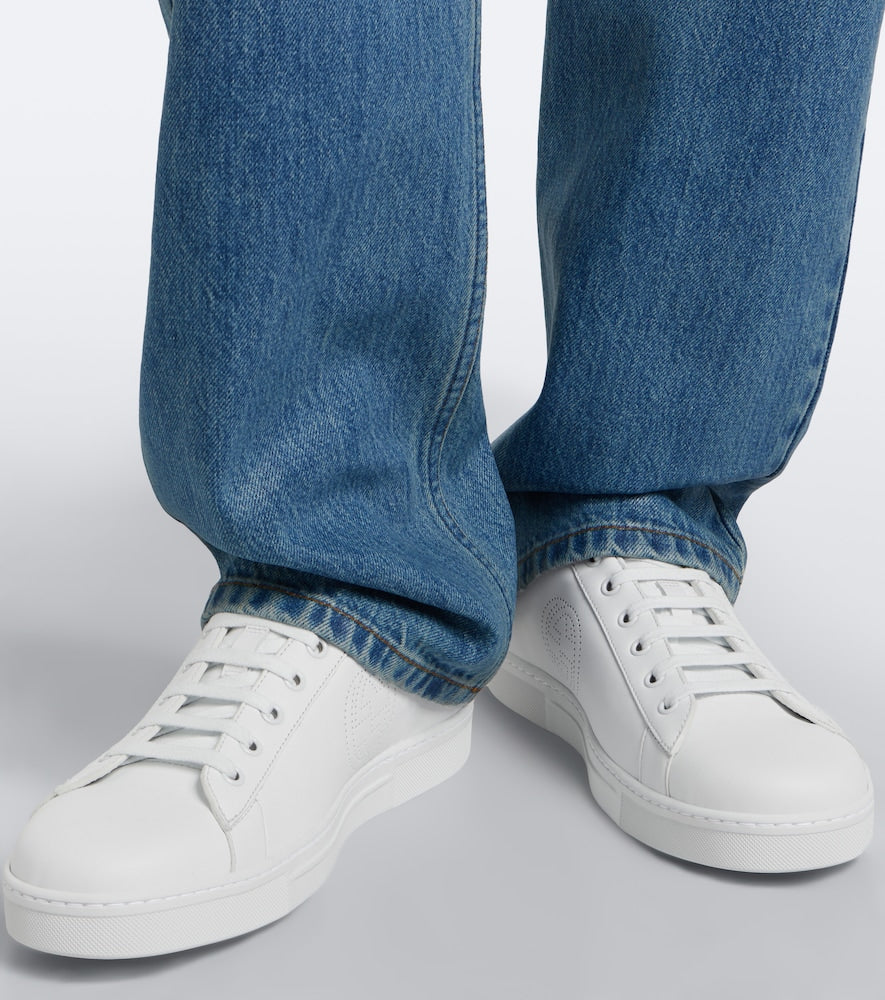 Gucci Ace Web Stripe leather sneakers - White Low-Top Sneakers