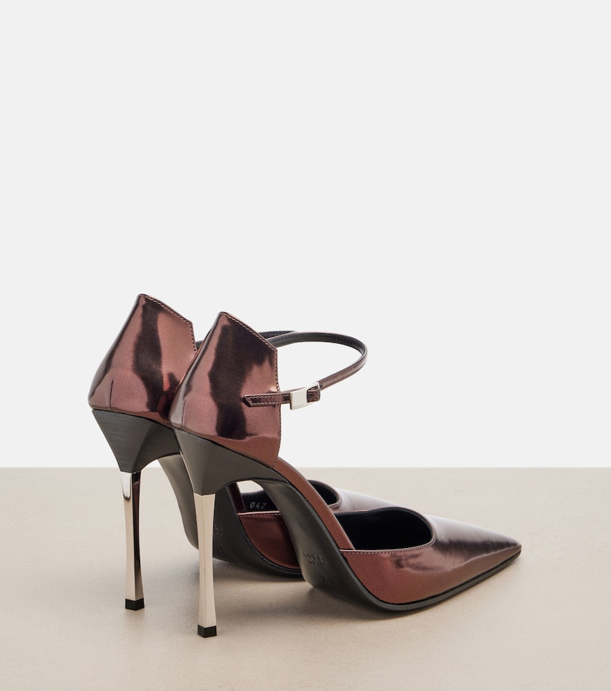 Gucci Bombshell metallic leather pumps (Brown) - High-Heel Pumps