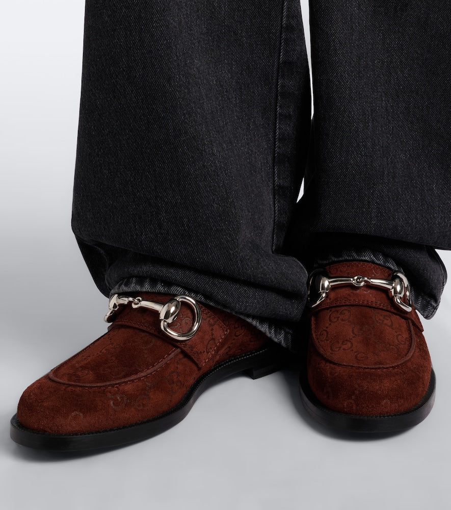 Gucci Boulevard Horsebit GG suede Chelsea boots in Brown - Flat Boots