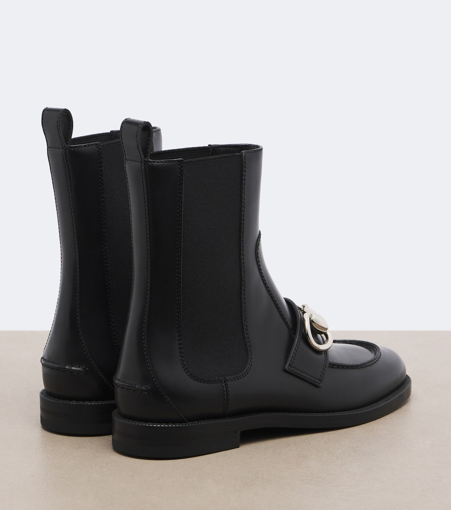 Gucci Boulevard Horsebit leather Chelsea boots - Black Flat Boots