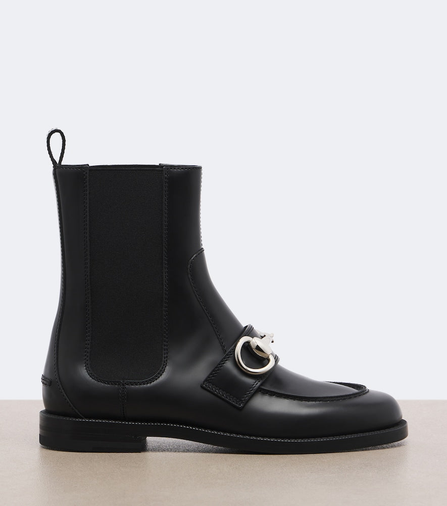 Gucci Boulevard Horsebit leather Chelsea boots - Black Flat Boots