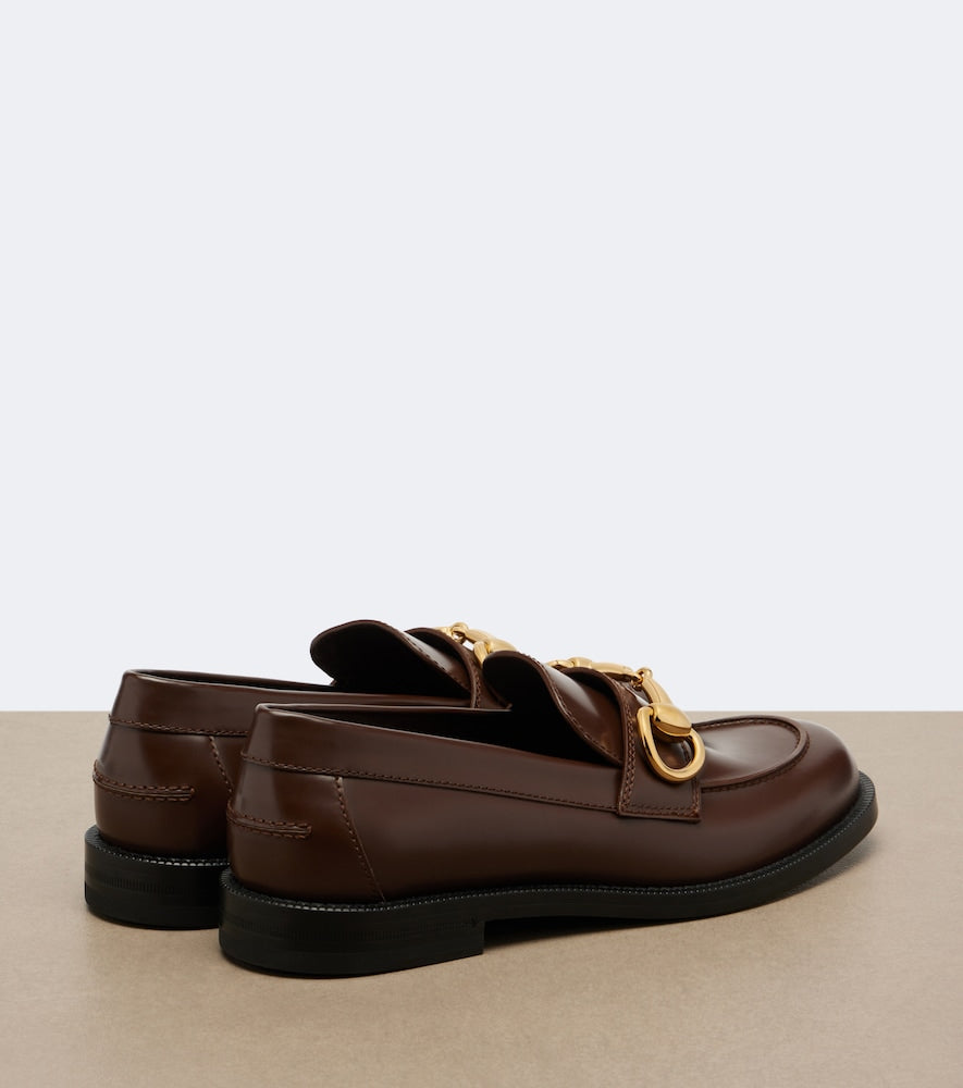 Brown Gucci Boulevard Horsebit leather loafers - Loafers