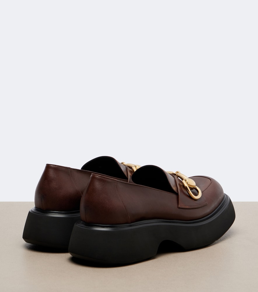 Gucci Brittany Horsebit leather platform loafers in Brown - Loafers