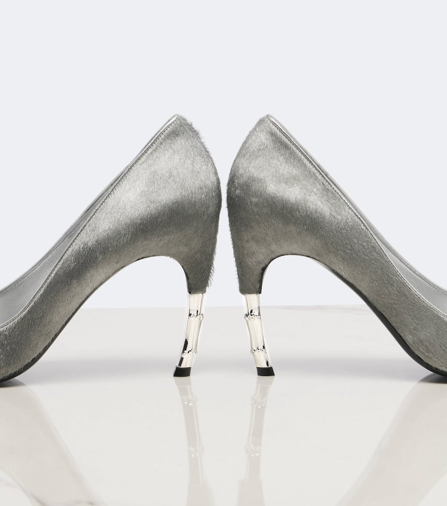 Gucci Castello calf hair pumps - Silver High-Heel Pumps