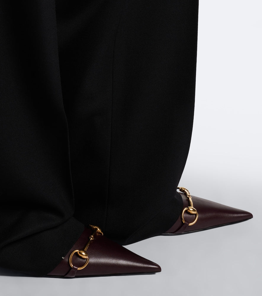 Burgundy Gucci Donna Horsebit leather ankle boots - Flat Boots