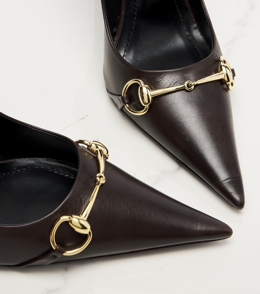 Gucci Donna Horsebit leather pumps in Brown - High-Heel Pumps