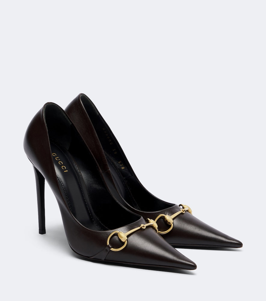 Gucci Donna Horsebit leather pumps in Brown - High-Heel Pumps