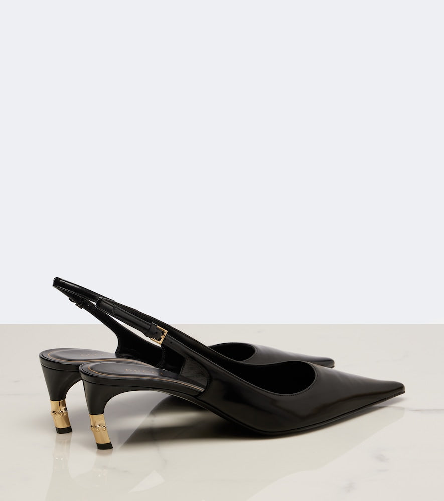 Gucci Eva leather slingback pumps in Black - Mid Heel Pumps