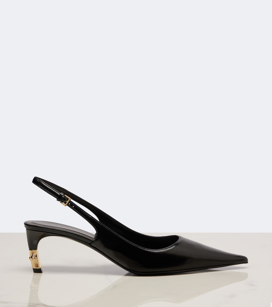 Gucci Eva leather slingback pumps in Black - Mid Heel Pumps