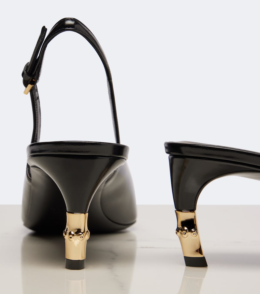 Gucci Eva leather slingback pumps in Black - Mid Heel Pumps