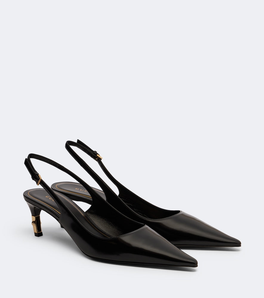 Gucci Eva leather slingback pumps in Black - Mid Heel Pumps