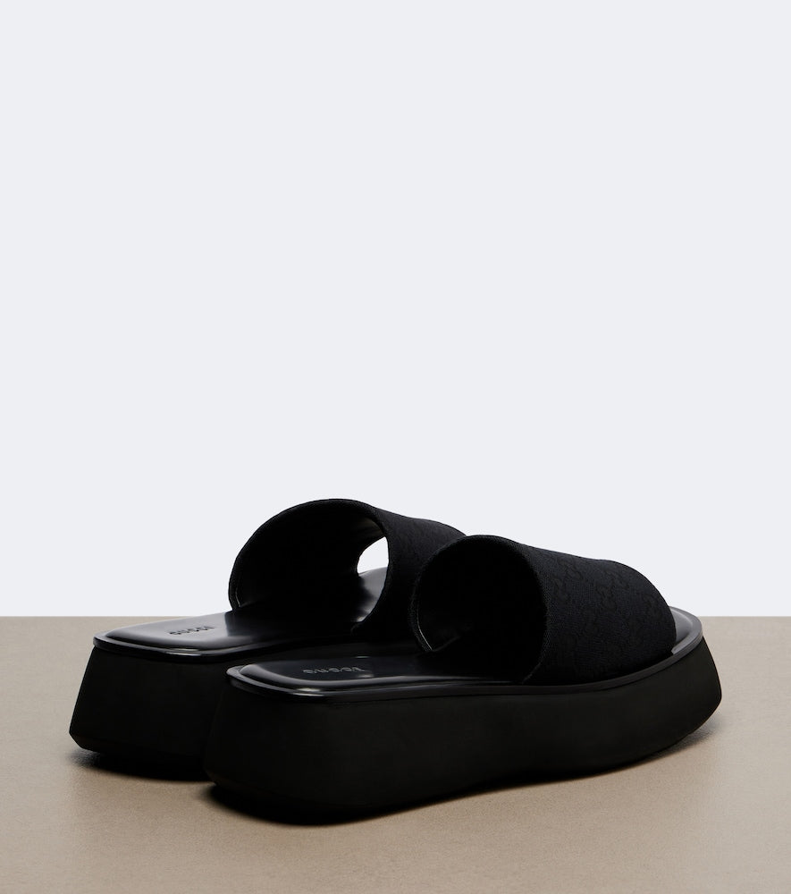 Gucci GG canvas platform slides (Black) - Slides