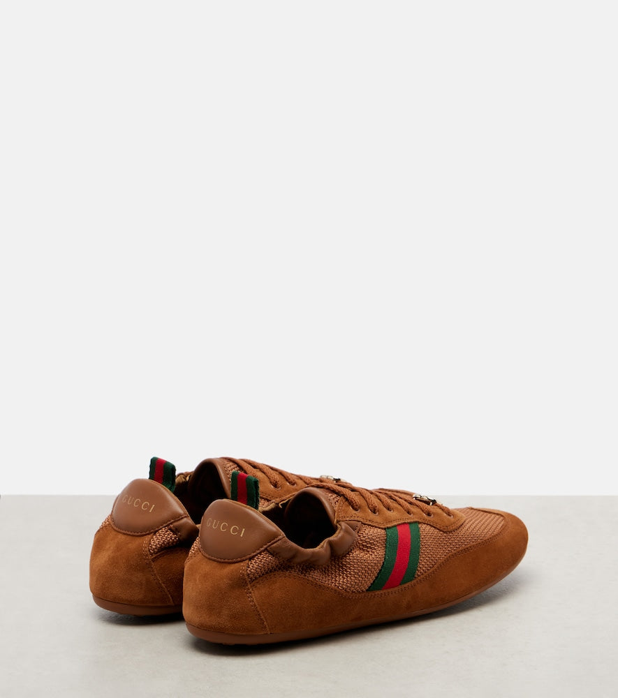Gucci Gucci Shift suede-trimmed sneakers in Brown - Low-Top Sneakers