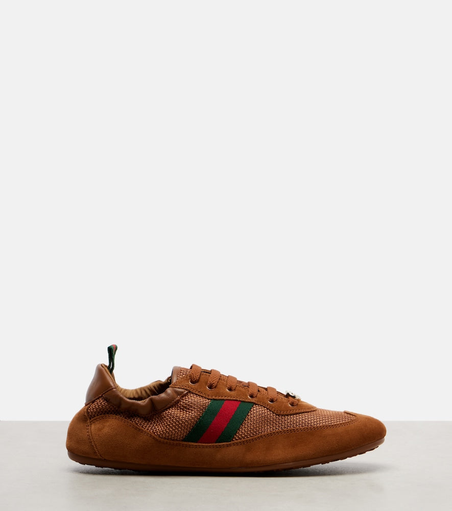 Gucci Gucci Shift suede-trimmed sneakers in Brown - Low-Top Sneakers
