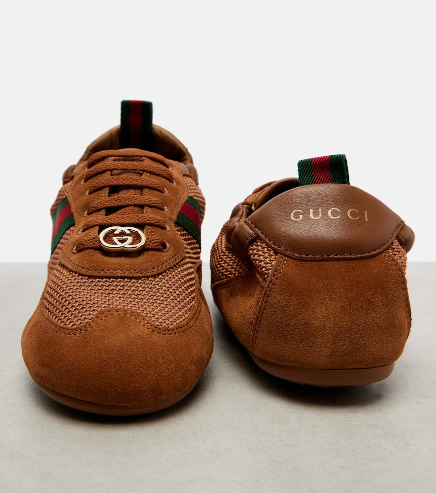 Gucci Gucci Shift suede-trimmed sneakers in Brown - Low-Top Sneakers