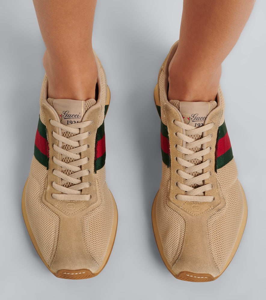 Gucci Gucci Tempo suede-trimmed sneakers in Beige - Low-Top Sneakers