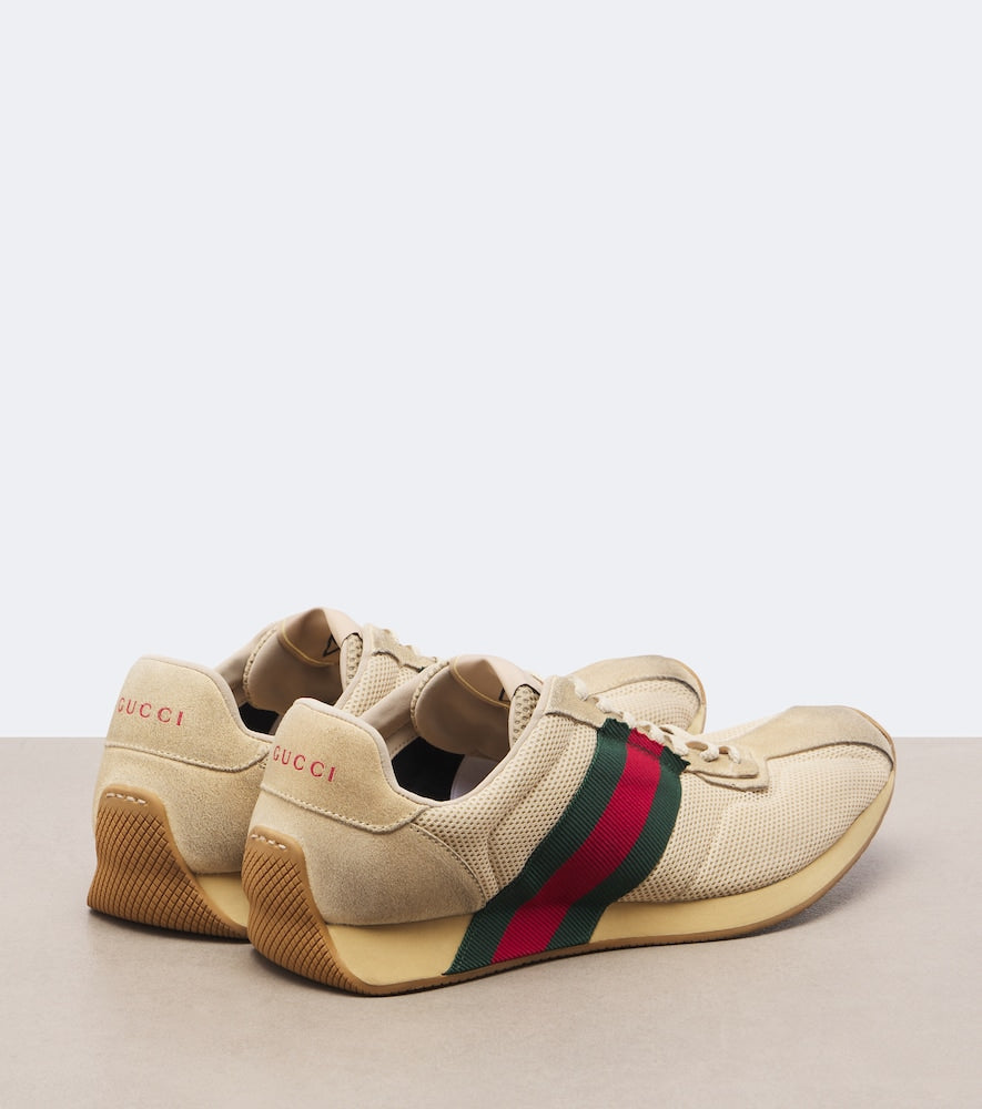 Gucci Gucci Tempo suede-trimmed sneakers in Beige - Low-Top Sneakers