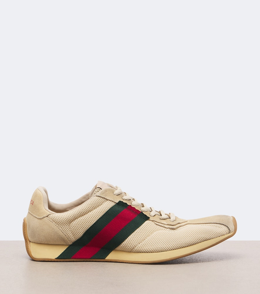 Gucci Gucci Tempo suede-trimmed sneakers in Beige - Low-Top Sneakers