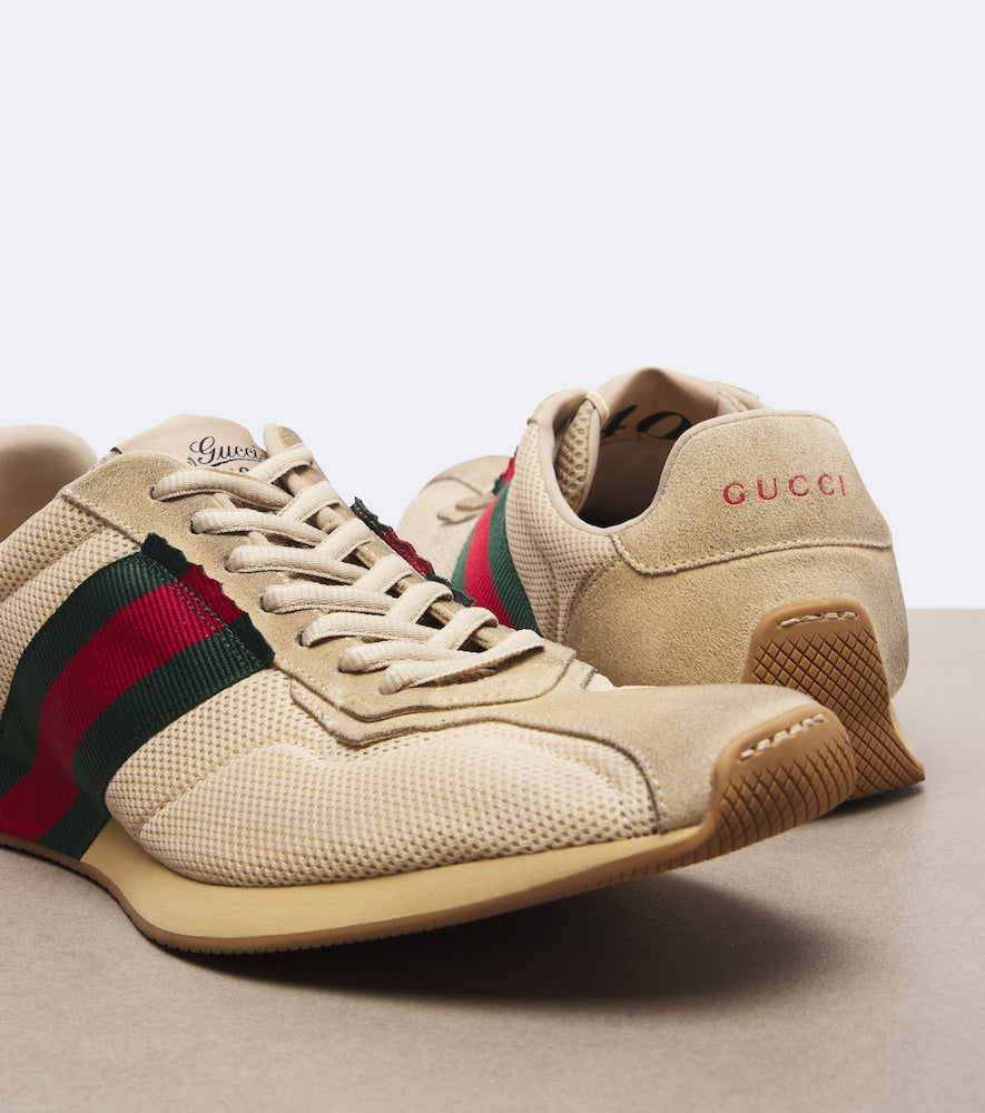 Gucci Gucci Tempo suede-trimmed sneakers in Beige - Low-Top Sneakers