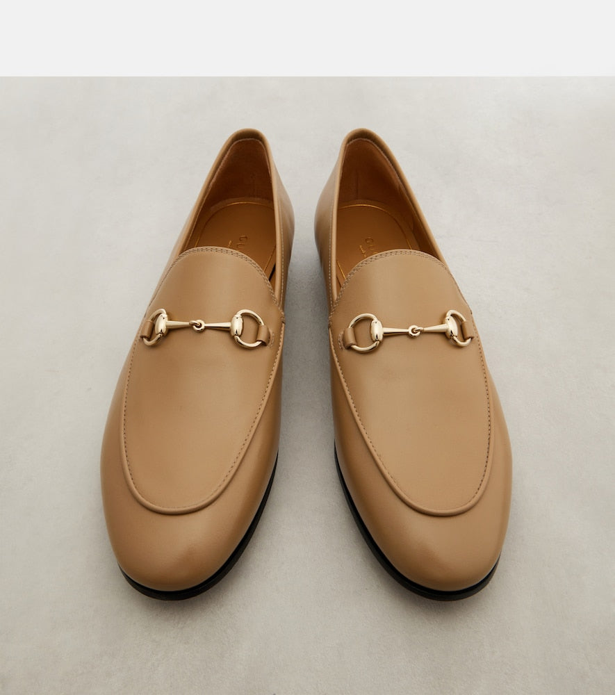 Gucci Jordaan Horsebit leather loafers - Beige Loafers