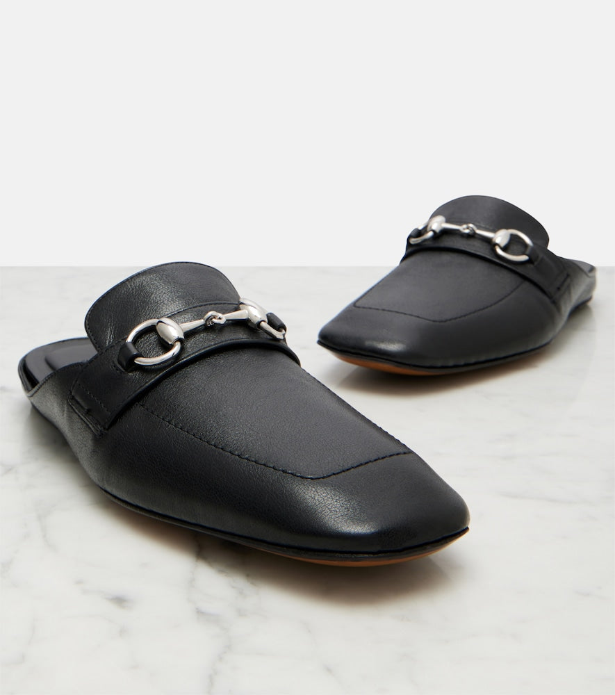 Gucci Ragazzo Horsebit leather mules (Black) - Mules