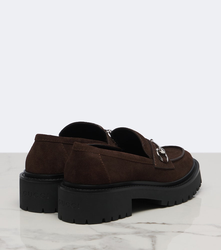 Gucci Rhody Horsebit suede platform loafers in Brown - Loafers