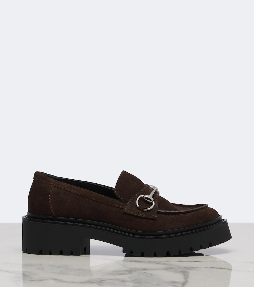 Gucci Rhody Horsebit suede platform loafers in Brown - Loafers