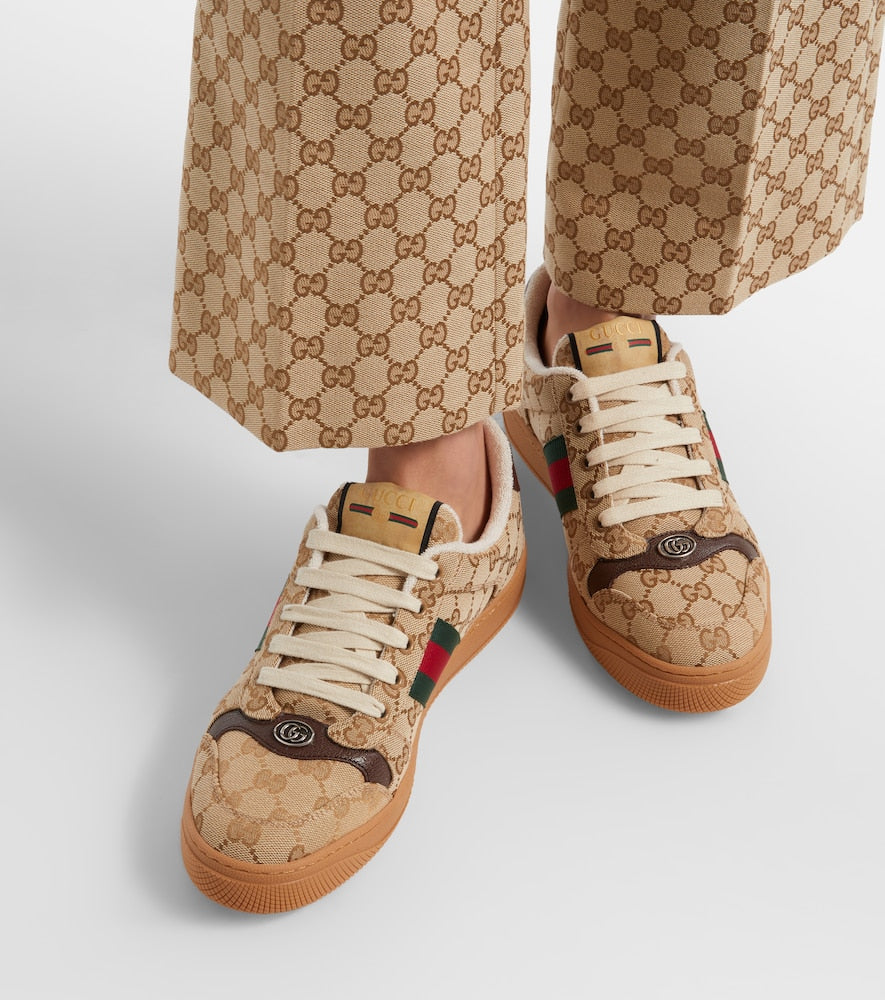 Brown Gucci Screener GG Canvas sneakers - Low-Top Sneakers