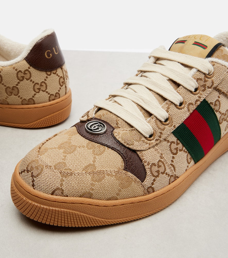 Brown Gucci Screener GG Canvas sneakers - Low-Top Sneakers