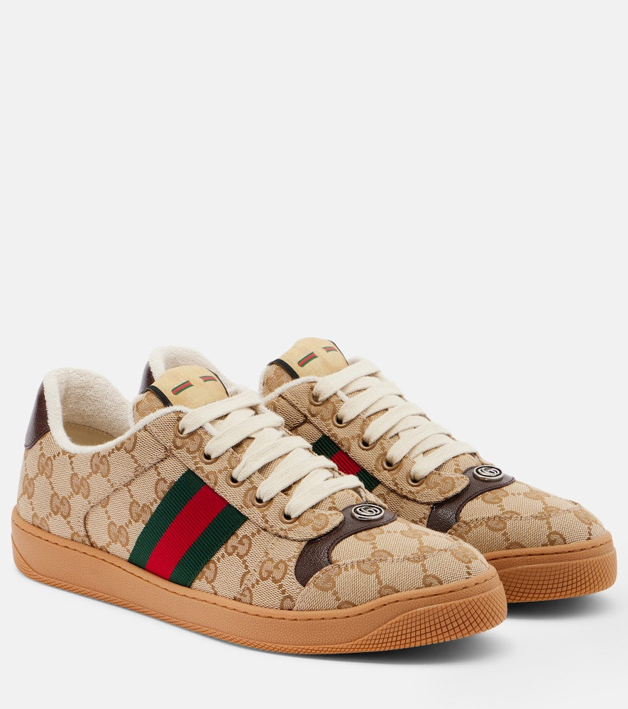Brown Gucci Screener GG Canvas sneakers - Low-Top Sneakers
