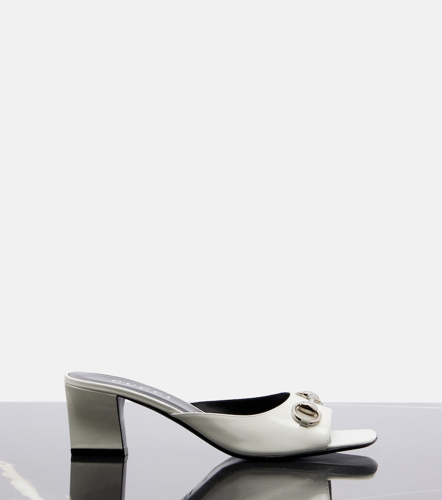 Gucci Signora Horsebit leather mules (White) - Heeled Sandals