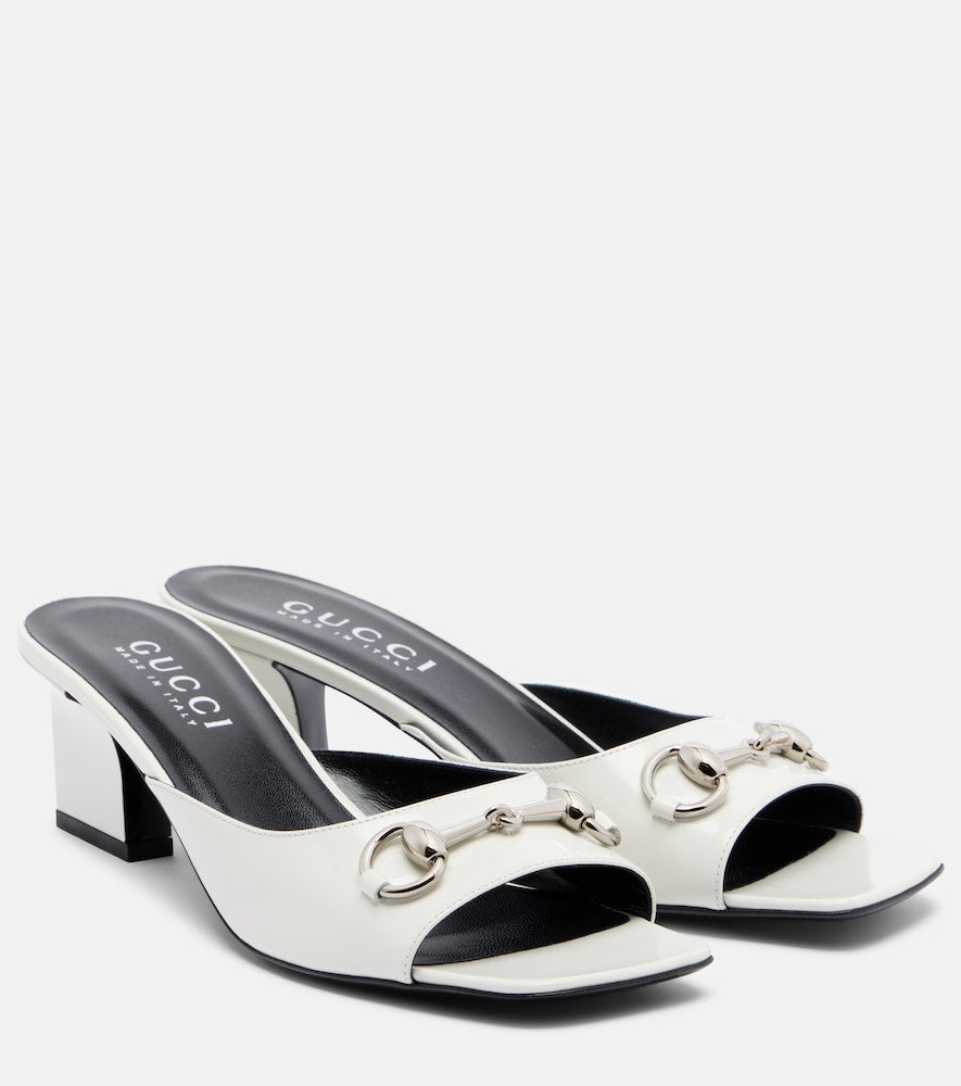 Gucci Signora Horsebit leather mules (White) - Heeled Sandals